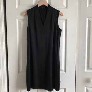 Theory Black Silk Sleeveless Shift Dress